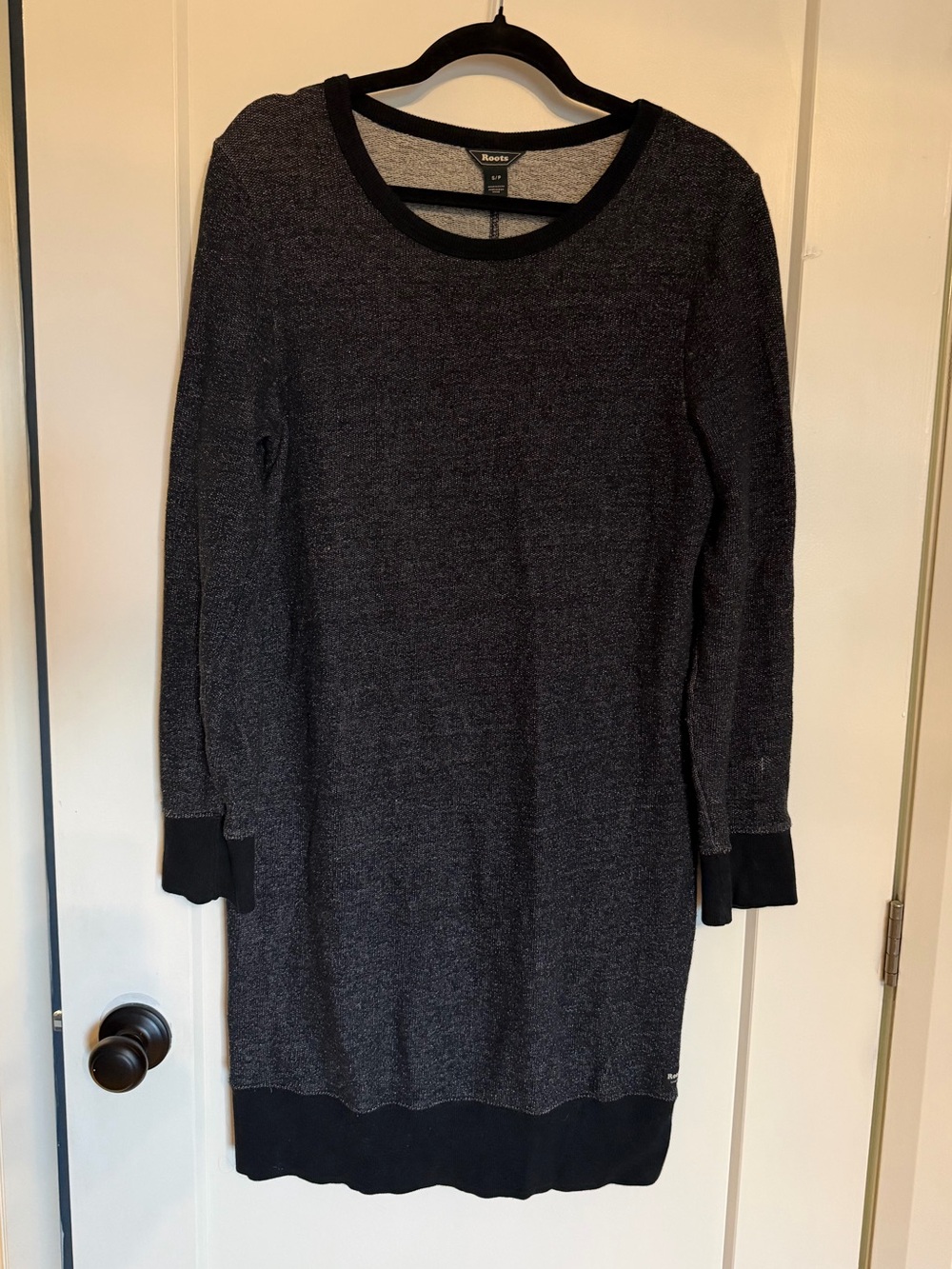 Roots Black Heather Knit Long-Sleeve Dress